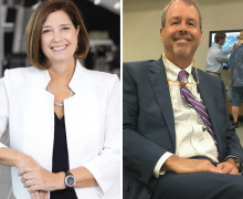 Haley Hopper Gentry ’91 (left) and Robert R. ‘Skip’ Harkrader III ’78 ’83 (right)