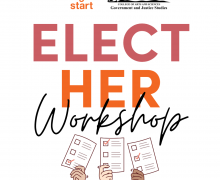 Appalachian State University's Department of Government and Justice Studies (GJS) will host Elect Her on Friday, October 20, 2023, from 1-4 p.m. in the Summit Trail Solarium, Plemmons Student Union.