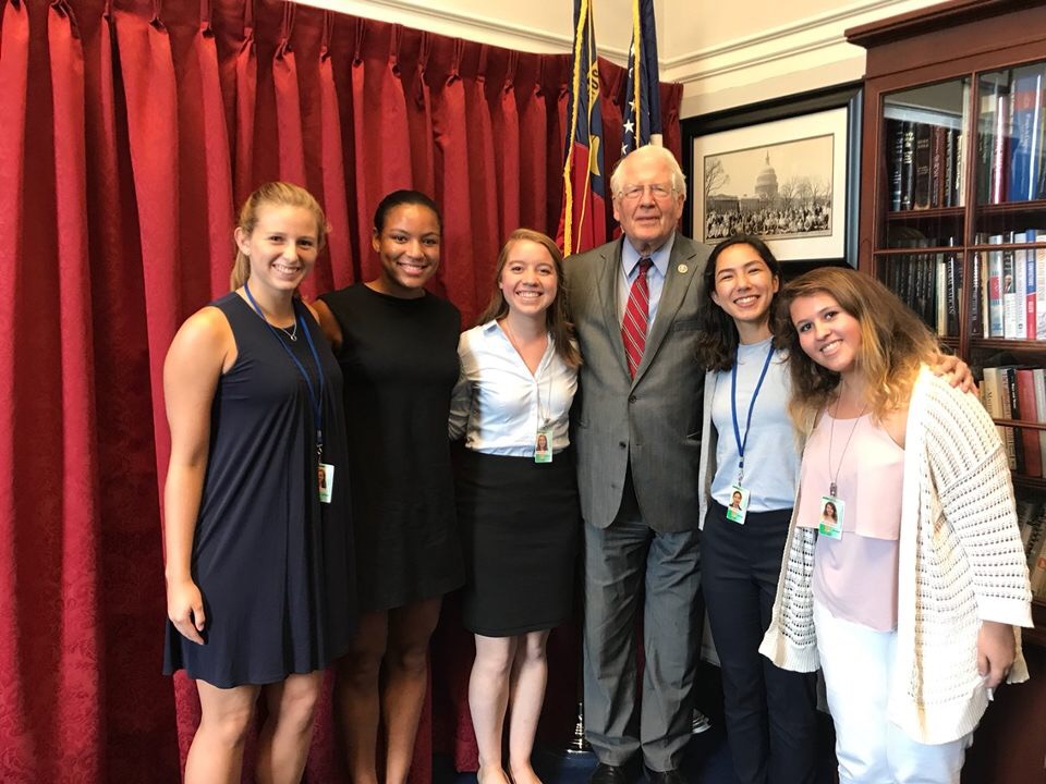 Caroline Sager with Representative David Price